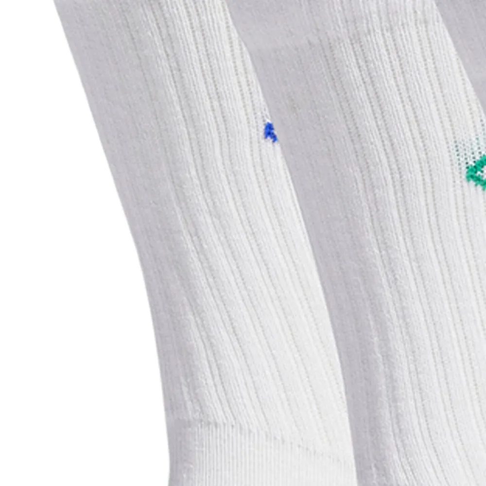 Adidas Men's and Women's Sports Socks - 3-Pack: Neon Red, Bright Blue, and Turf Green - Breathable Mid-Calf Running Socks IC1314 view 3