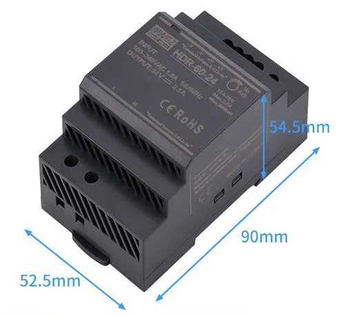 Ultra Slim Step Shape HDR-100-15 15V DC 6.13A 92W DIN Rail Power Supply