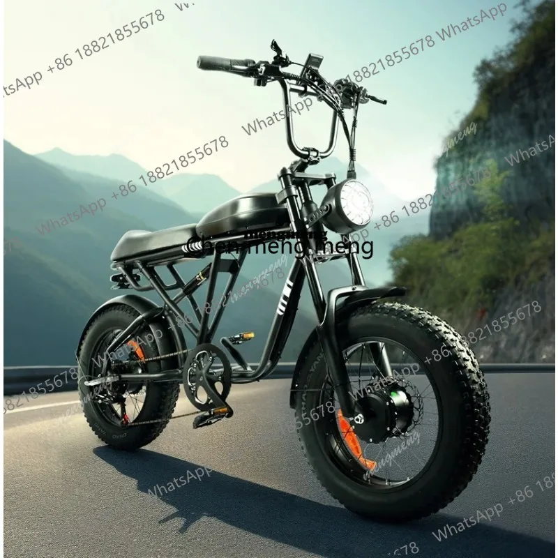 20 Inch 2000 Watt Dual Motor Ebike Electric Mountain Dirt Pit E Bike Bicycle Full Suspension US Warehouse