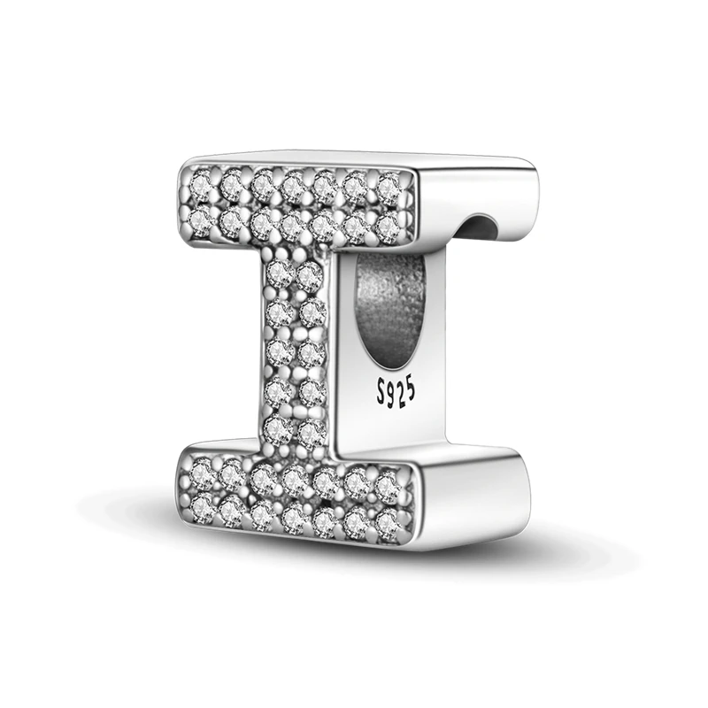 925 Sterling Silber, passend für 925 Original-Armband, DIY A-Z, Alphabet, Charms, Perle, CZ, Zirkon, LIEBE, Buchstabe, baumelnder Anhänger, Schmuck, Geschenk