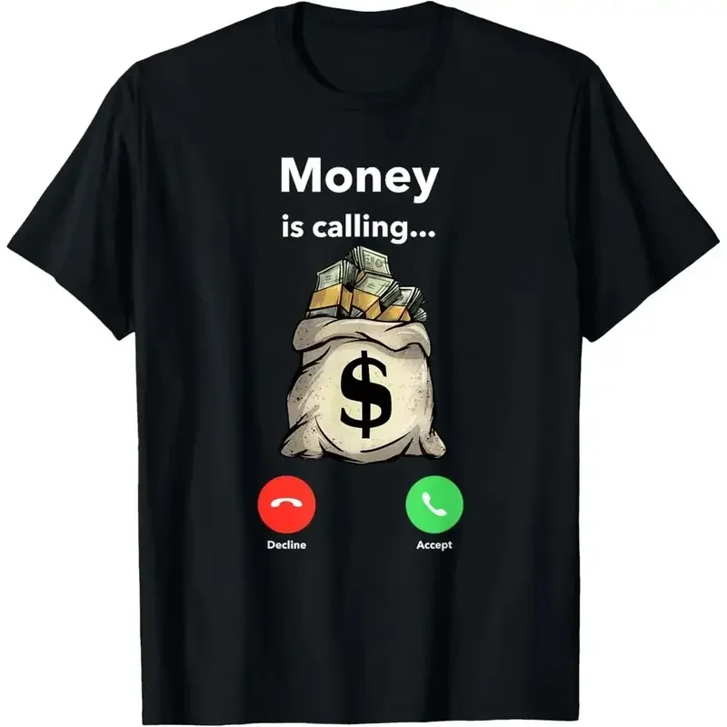 Men's Short-Sleeve Casual Classic Comfy Fabric T-Shirt - Gangster Entrepreneur Money Call Themed Christmas Hip Hop Gift,sohochic