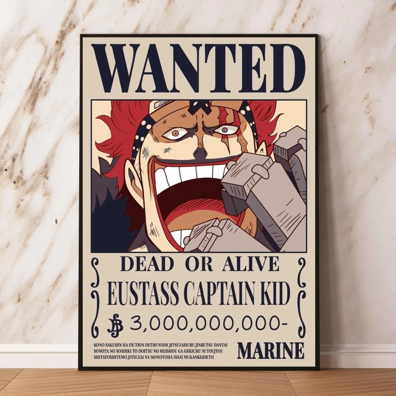 Poster Anime populer lukisan Modular One Piece Bounty Wanted Zoro dekoratif kualitas tinggi cetak gambar dinding