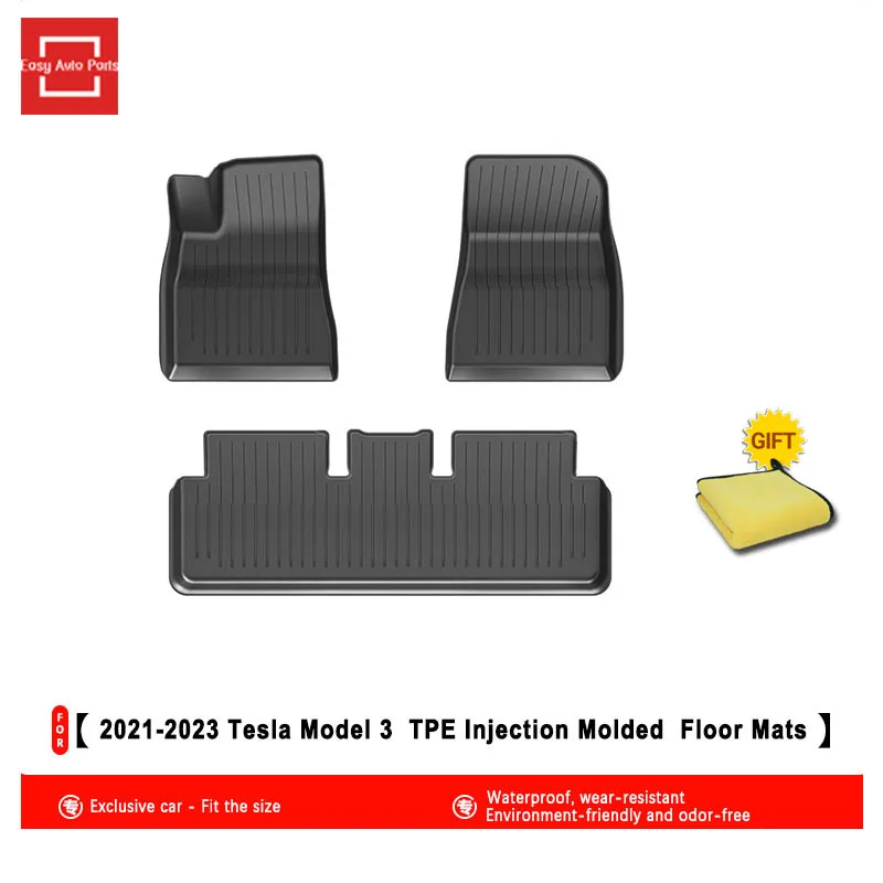 

【21-24 Tesla Model 3】TPE Injection Molded All day waterproof Anti Slip And Easy to Clean Floor Mats