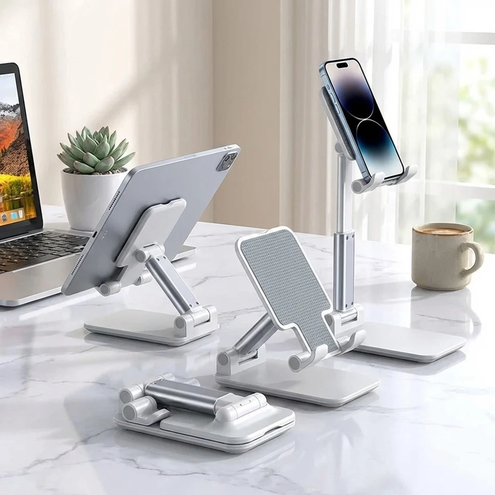 Foldable Adjustable Desktop Phone & Tablet Holder Stand Universal Height Adjustable Cell Phone Tablet Stand Non-slip Desktop Mou