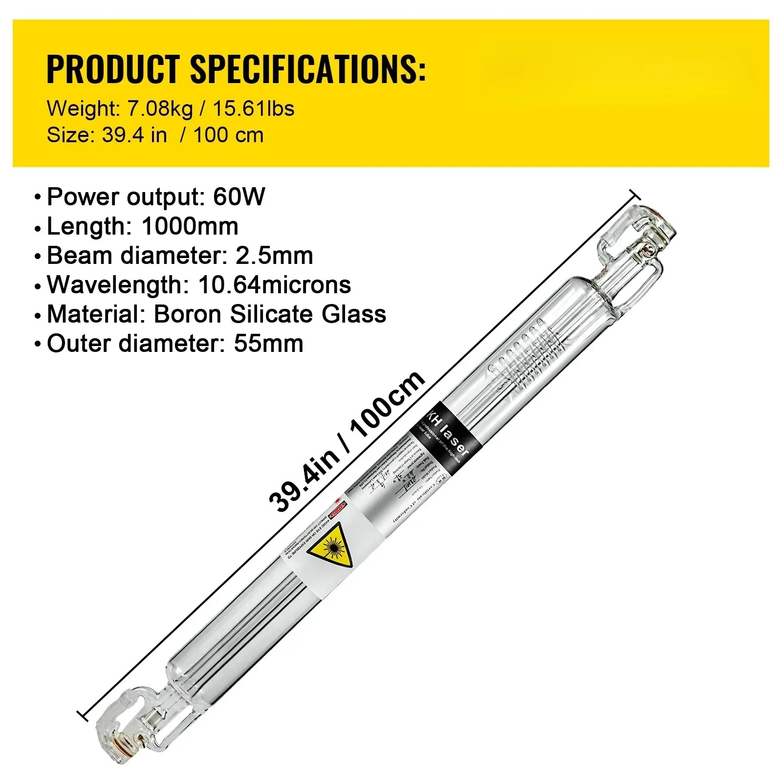 SIHAO CO2 Laserbuis 40W 50W 60W 80W 100W 130W 150W 700mm tot 1830mm Lengte Glas 80mm Dia Lange Levensduur Voor Laser Machine