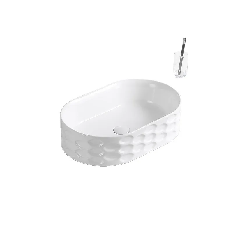 Ceramic hand washing single basin on the stage, integrated ceramic basin on the stage,laundry table with rubbing board