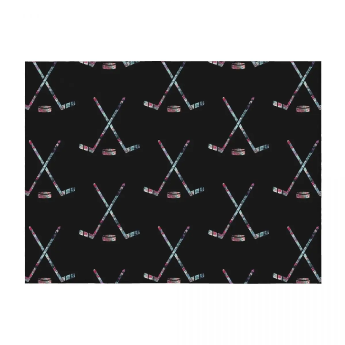 

Hockey Sticks in Kraken Colors Throw Blanket Plaid on the sofa Quilt Soft Plaid decorative Blankets