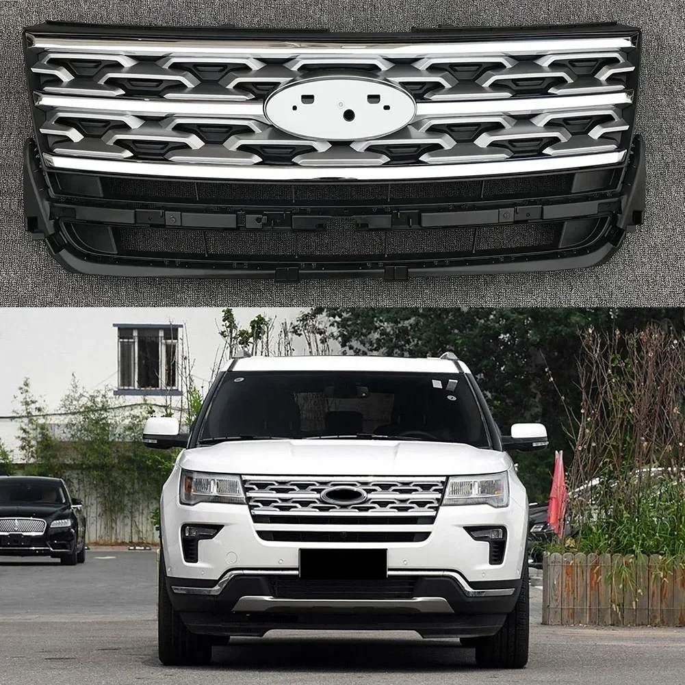 Front Racing Facelift Bumper Grill Upper Mesh Radiator Grilles Fit For Ford Explorer 2018 2019