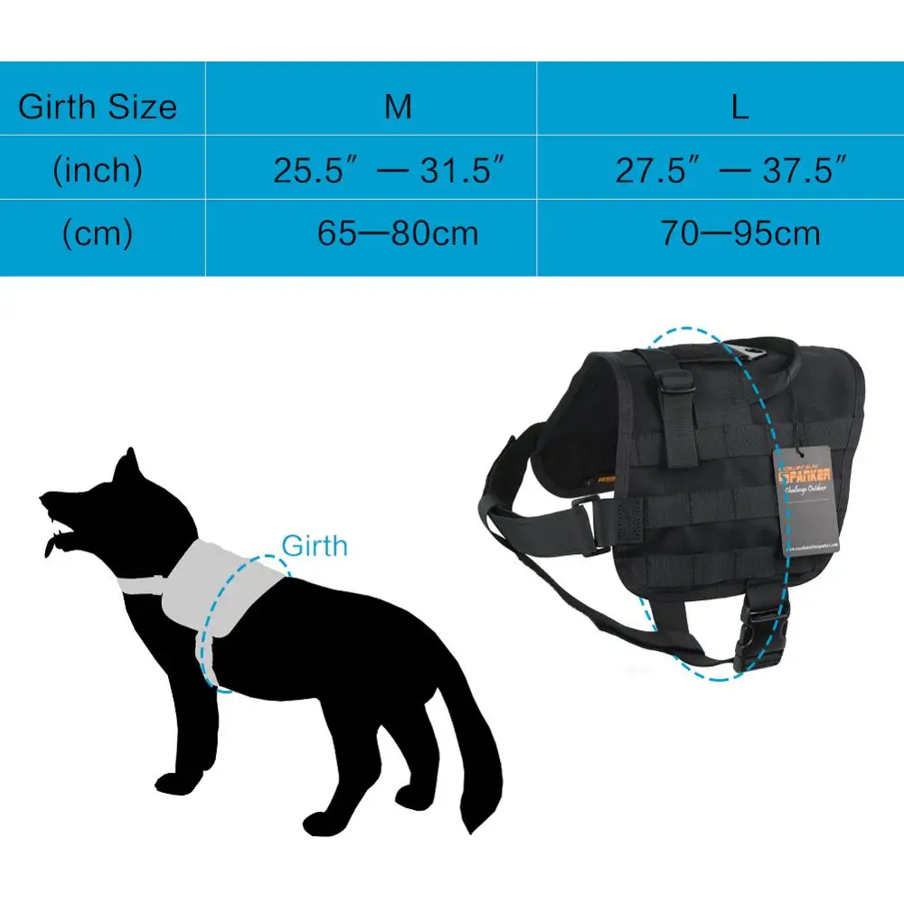 Uitstekende Elite Spanker Tactische Hondentuig Molle Trainingsvest Huisdier Harnas Voor Middelgrote Grote Honden Harnas