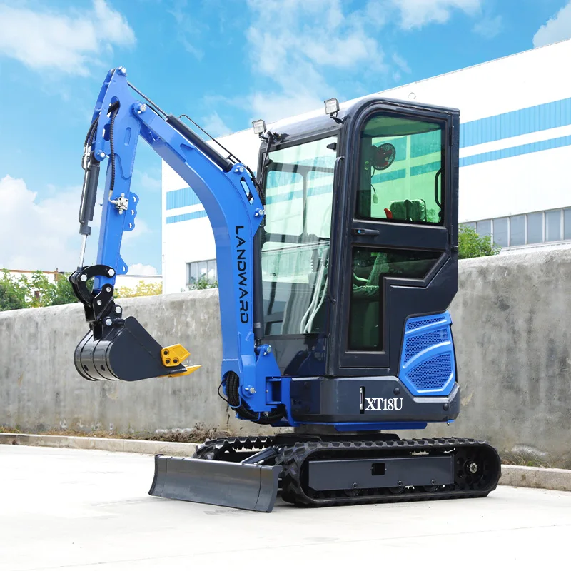 Mini Excavator 1.8 Ton Small 15HP Powerful KUBOTA Engine Excavation Machine Hydraulic Cab Crawler Excavator for Sale Customized