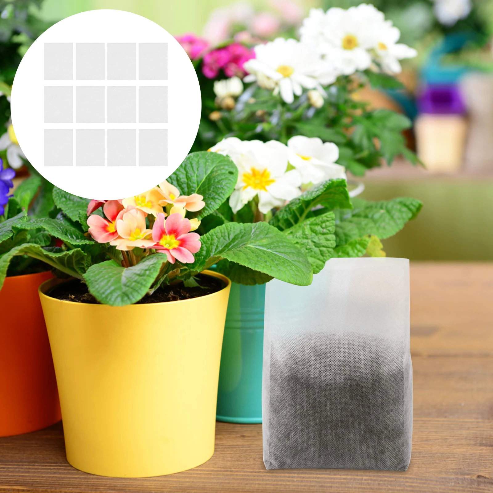 

200pcs Biodegradable Non-Woven Planting Bags Eco-Friendly Grow Bags For Nursery Fabric Pots Water Permeability Root Aeration