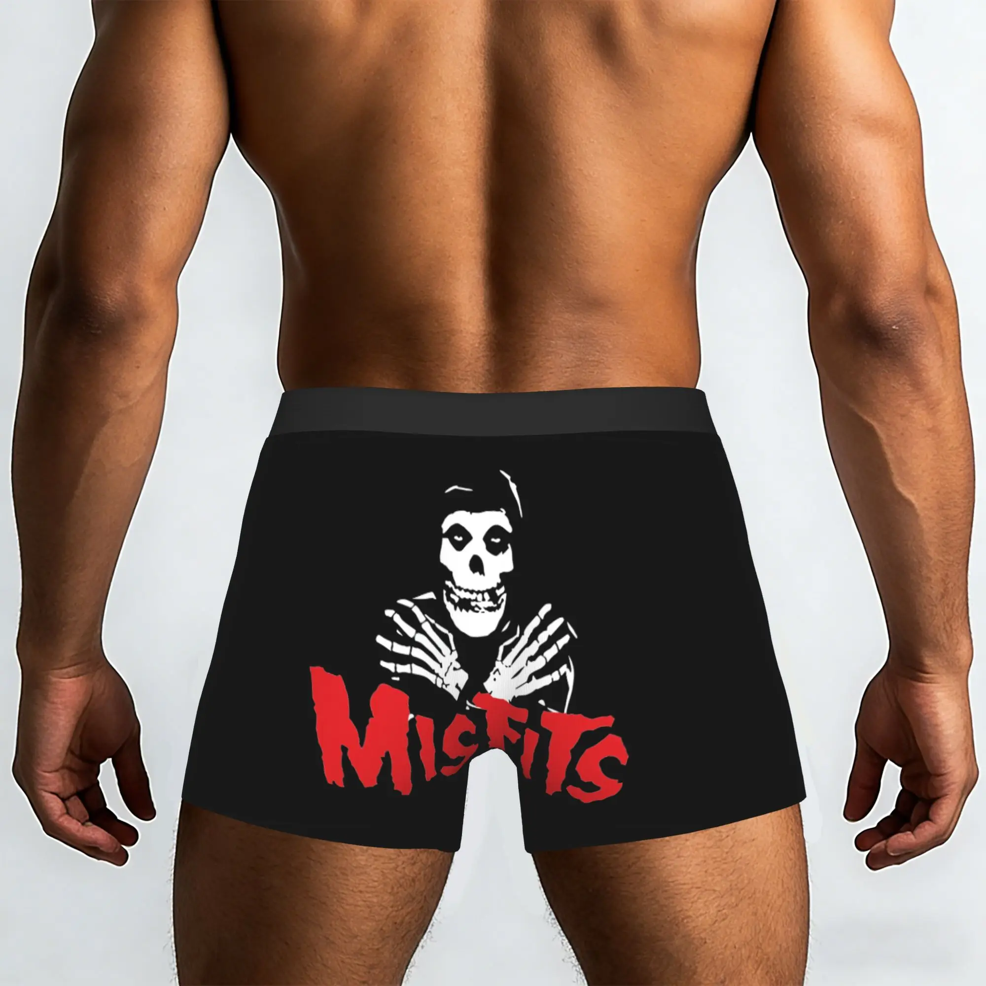 Custom Rock Punk Band Misfits Skull Face Boxer Shorts For Homme 3D Printed  Underwear Panties Briefs Stretch Underpants