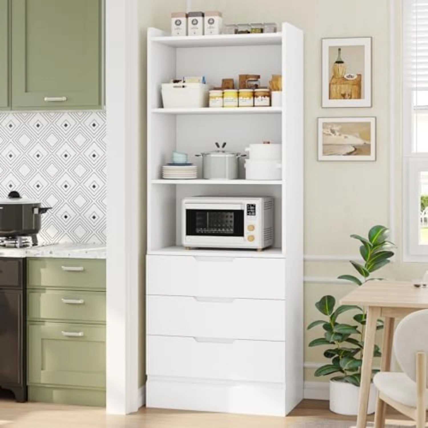 73.23'' Tall Storage Cabinet B - Bookcase Wood Shelf recension och pris