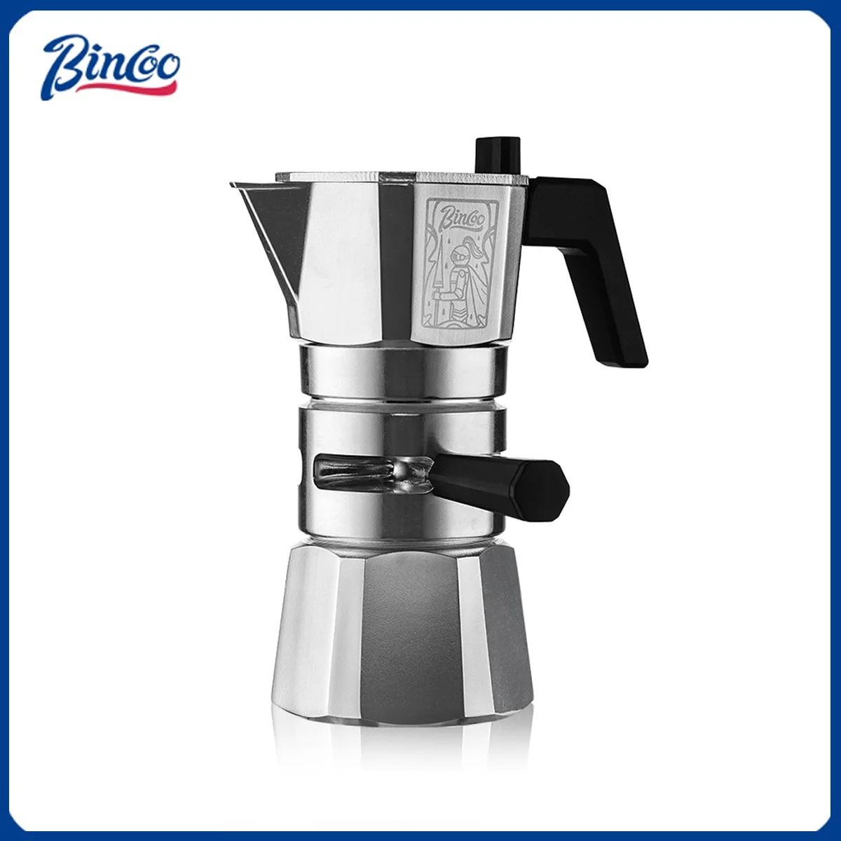 Bincoo Thermostatic Double valve Moka Pot Classic Aluminum Stovetop Espresso Coffee Maker Coffee Kettle Pot For Home Outdoor