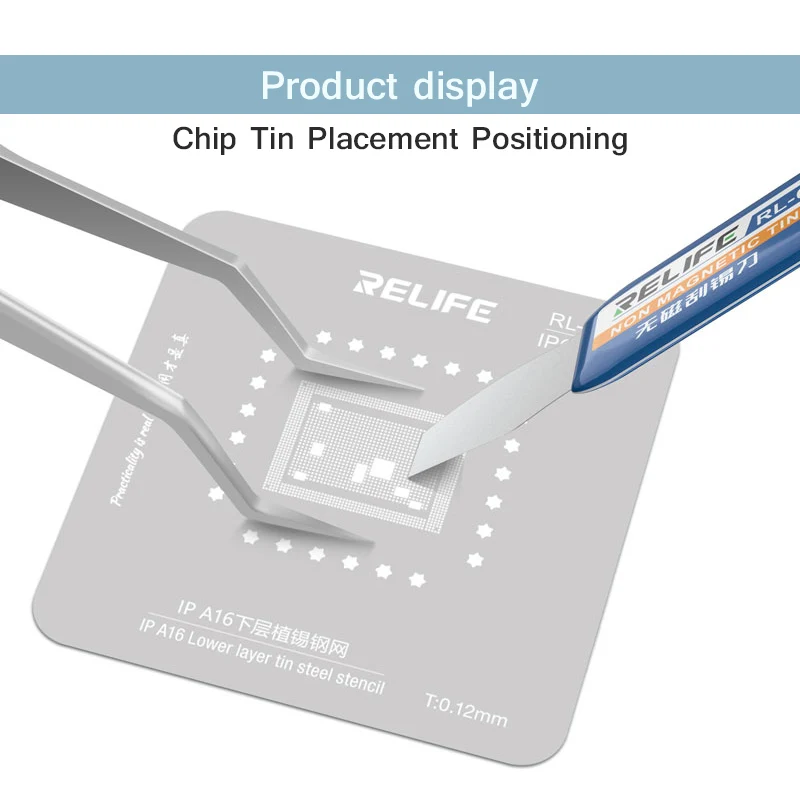RELIFE ST-20 Chip Positioning Tweezers High-Precision Flying Line Super Hard for Phone Circuit Board Repair Curved Tips Tweezers