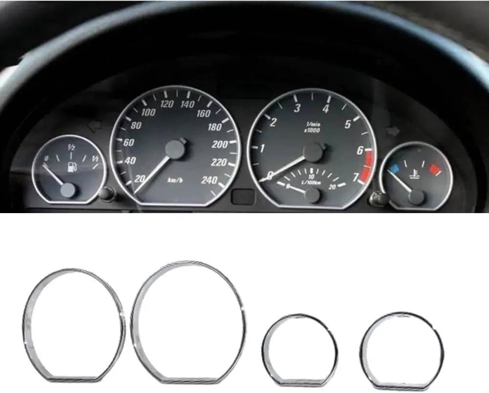 

Matte Chrome Styling Speedometer Gauge Dial Rings Bezel Trim For BMW E46 M M3
