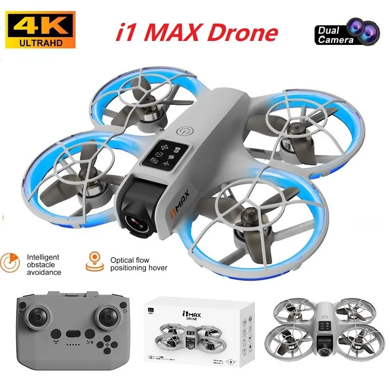 

Новый дрон I1 MAX, профессиональный 4K HD, двойная камера, WIFI, FPV, оптическое позиционирование потока, БПЛА 360° ° Мини-игрушка бесщеточного квадрокоптера на колесиках