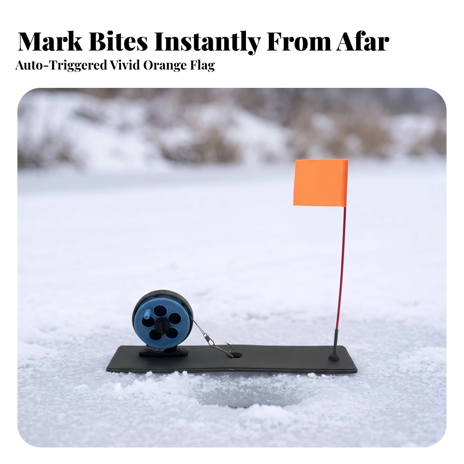 Ice Fishing Ice Fishing Rig High-Visibility Ice Fishing Flag Ice Fishing Rig with Flag Portable Strike Indicator Lightweight view 2
