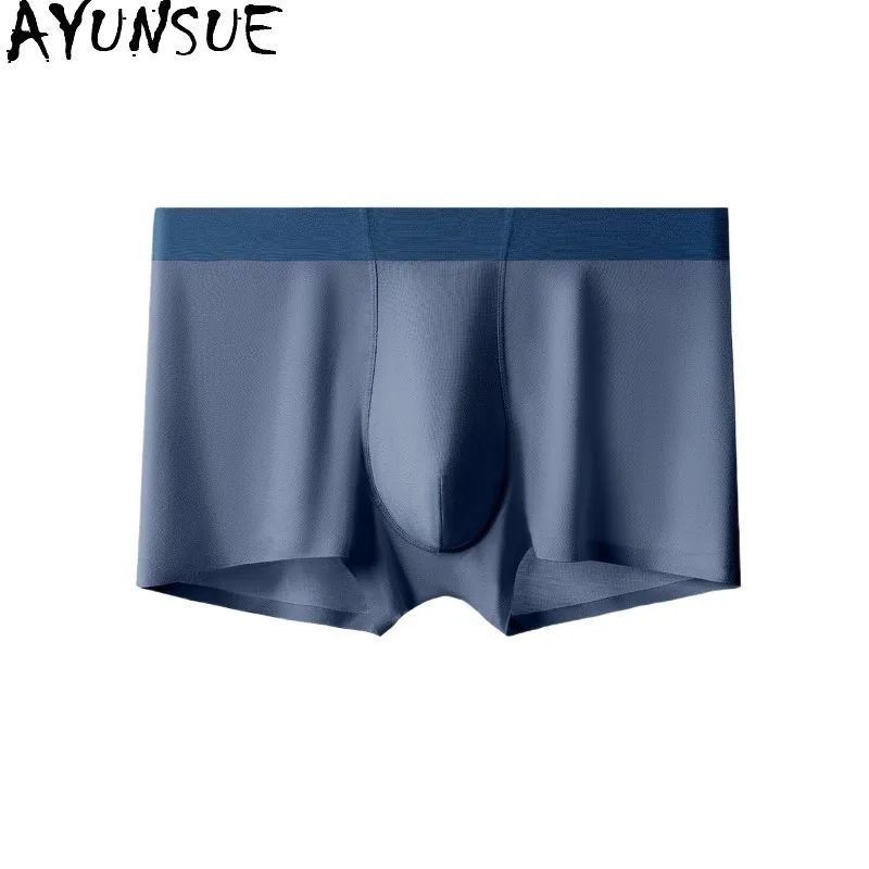 AYUBSUE Men 80S Modal Silk Boxer Briefs Seamless Breathable Everyday Underpants High Quality Boxers for Man Clothing Panties
