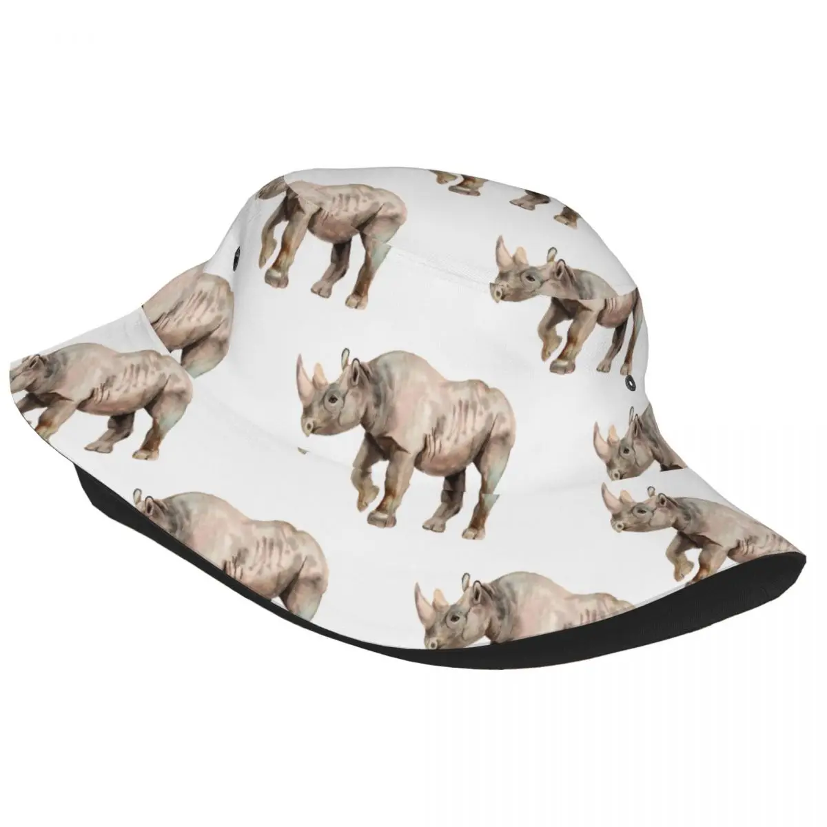 Bucket Hat Fisherman Cap For Women Men Gorras Summer Rhinos Animal Wild