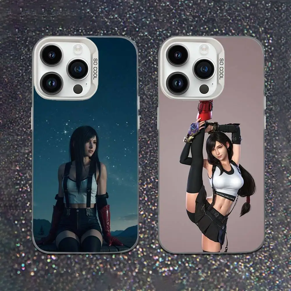 

F-Final F-Fantasy Game T-Tifa Phone Case For iPhone 16,15,14,13,12,11,Mini,Pro,SE,MAX White Matte Shockproof Cover