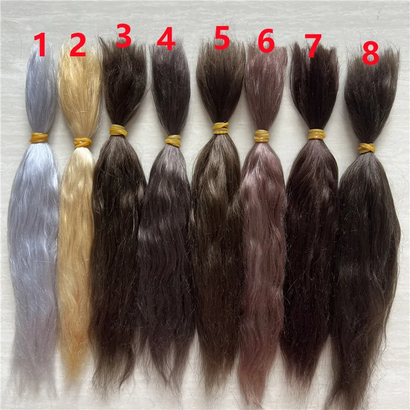 8 Different Colors Handrooted Reborn Doll Mohair Golden Brown Coffee Colors BJD 1/12 OB11 Dolls Mohair Wigs Hair Accessory