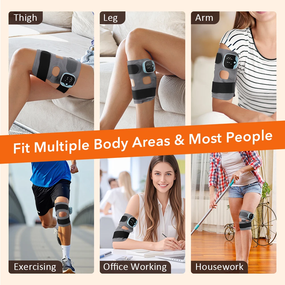 

EMS Microcurrent Knee Massager Vibration And Heating Detachable Magnetic Controller Shoulder Elbow Blood Circulation Promotion