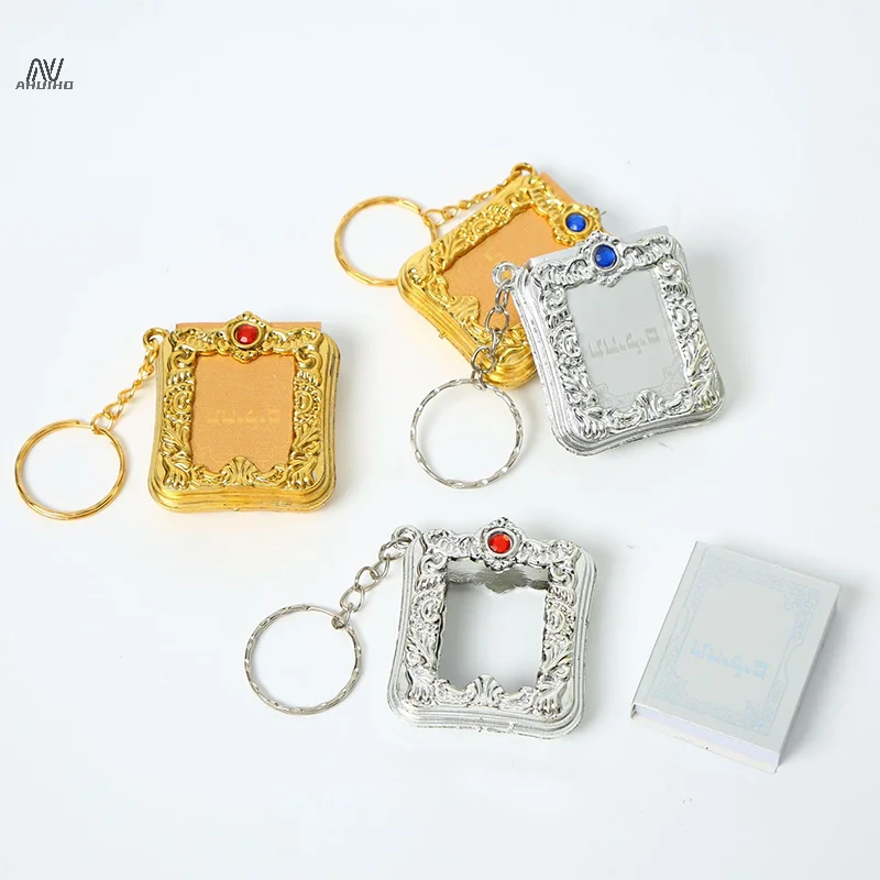 1PC Golden Silvery Arabic Real Quran Keychain Eid Mubarak Mascot Muslim Party Event Memorial Gift For Guests