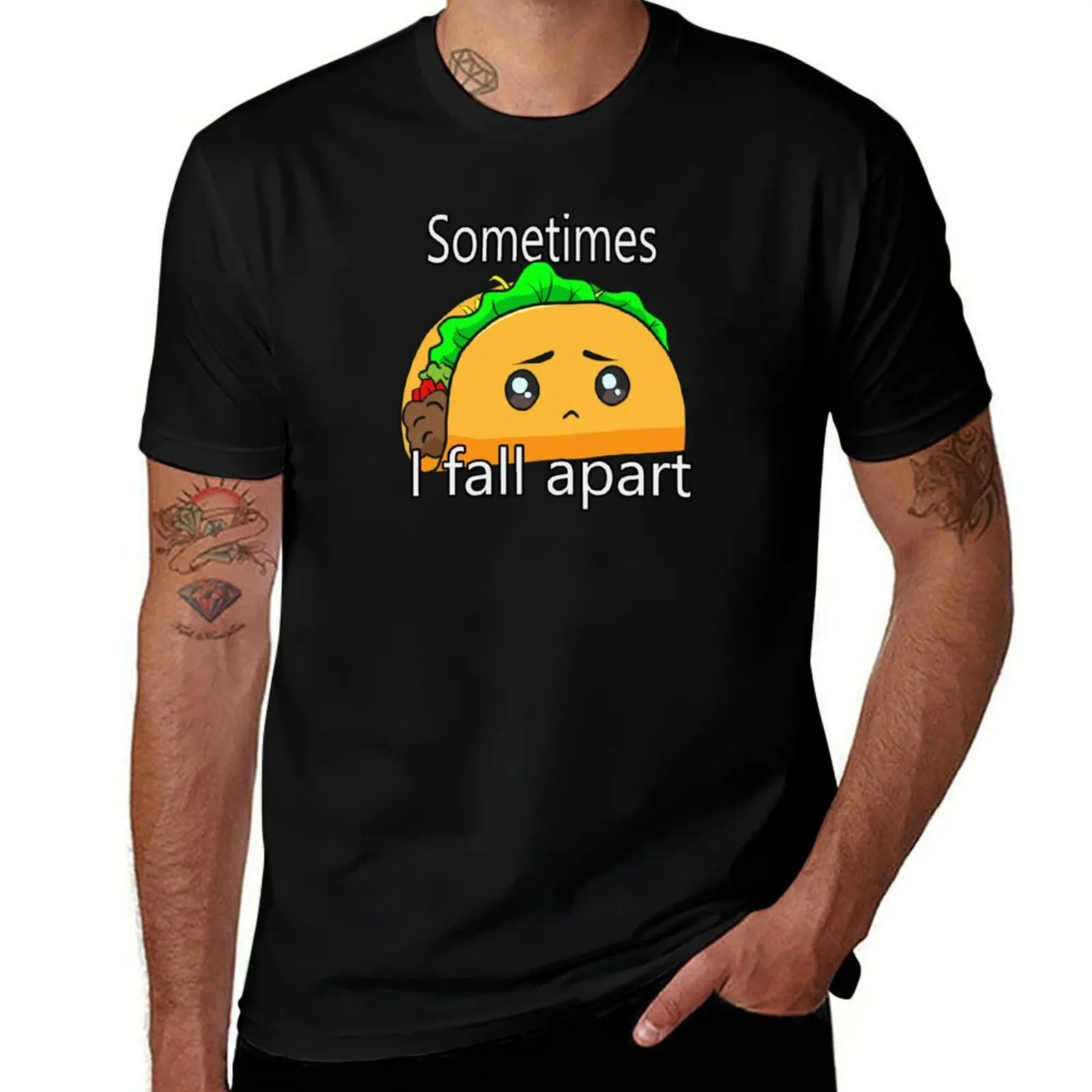 

Футболка Sometimes I Fall Apart Sad Taco, эстетичная одежда, мужская футболка, футболки с аниме, мужская одежда