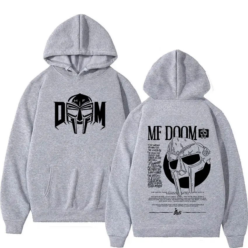 Rapper Mf Doom Music Album Hoodie Madvillain Metal Vintage Pullover Sweatshirt Men\'s Hip Hop Gothic Oversized Hoodies Streetwear