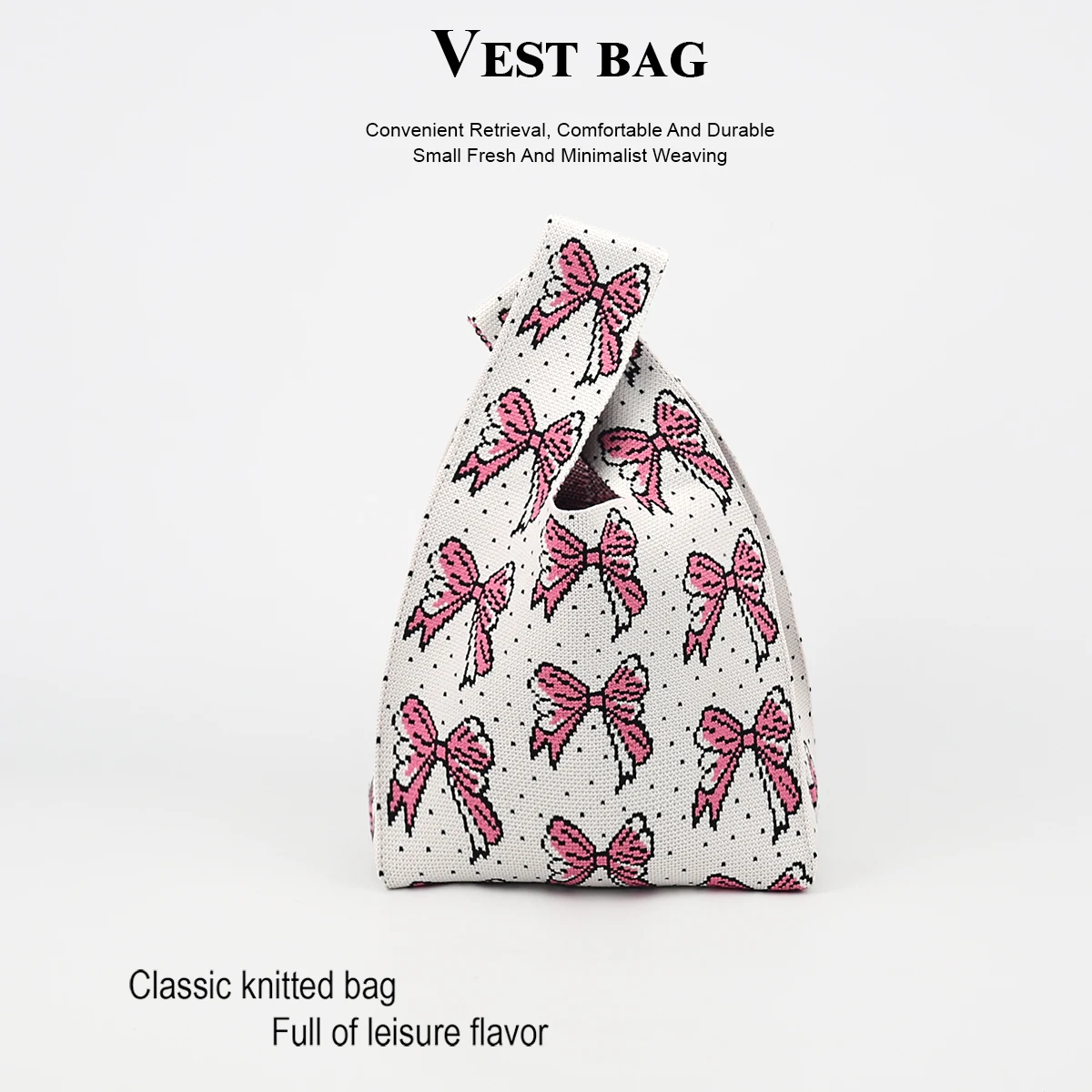 

1 Piece of Fashionable Clutch Bag with Bowknot Pattern Print, Practical Open-Top Design for Easy Access, Comfortable Shoulder Strap Handbag, Versatile for All Seasons, Large Capacity for Carrying Mobile Phones, Keys, Lipstick, Cosmetics, Etc., Meets Daily
