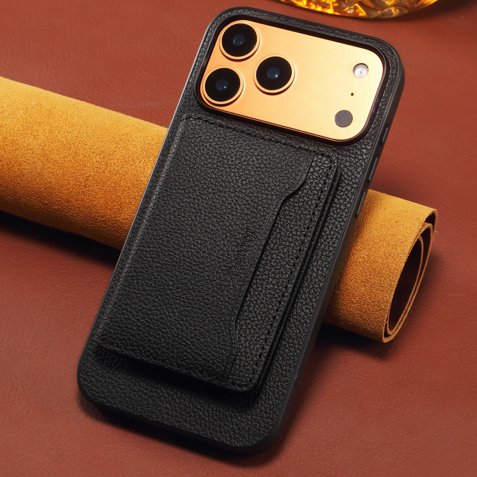 

Magnetic Wireless Charging Phone Case Faux Leather Card Bag Wallet Stand Card Box Support for iPhone 17 Pro Max 16 Plus 15 14 13