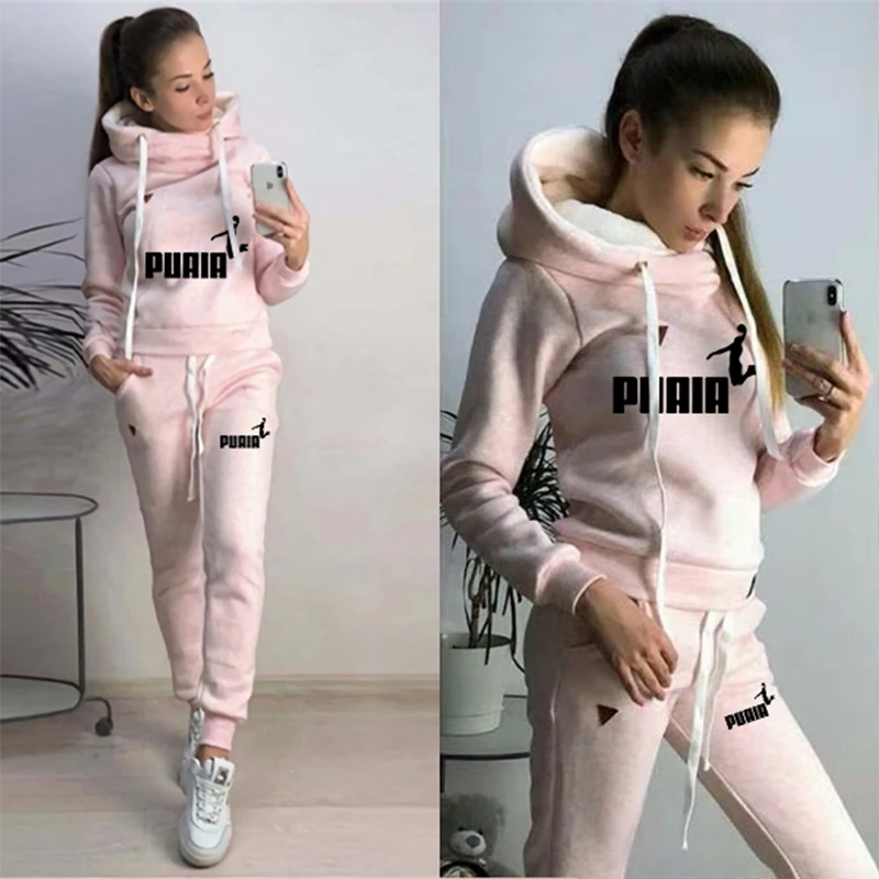 2024 Autumn New Tracksuits For Women Winter Femme Sport Suits Sweatshirts And Long Pants Print Logo 2Pcs Clothes Sets Plus Size