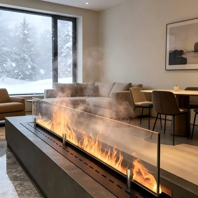 Flame Effect Humidifier Fireplace,Non-Heating Decorative Mist Maker for Home Decor Decorative Mist Fireplace with LED Light