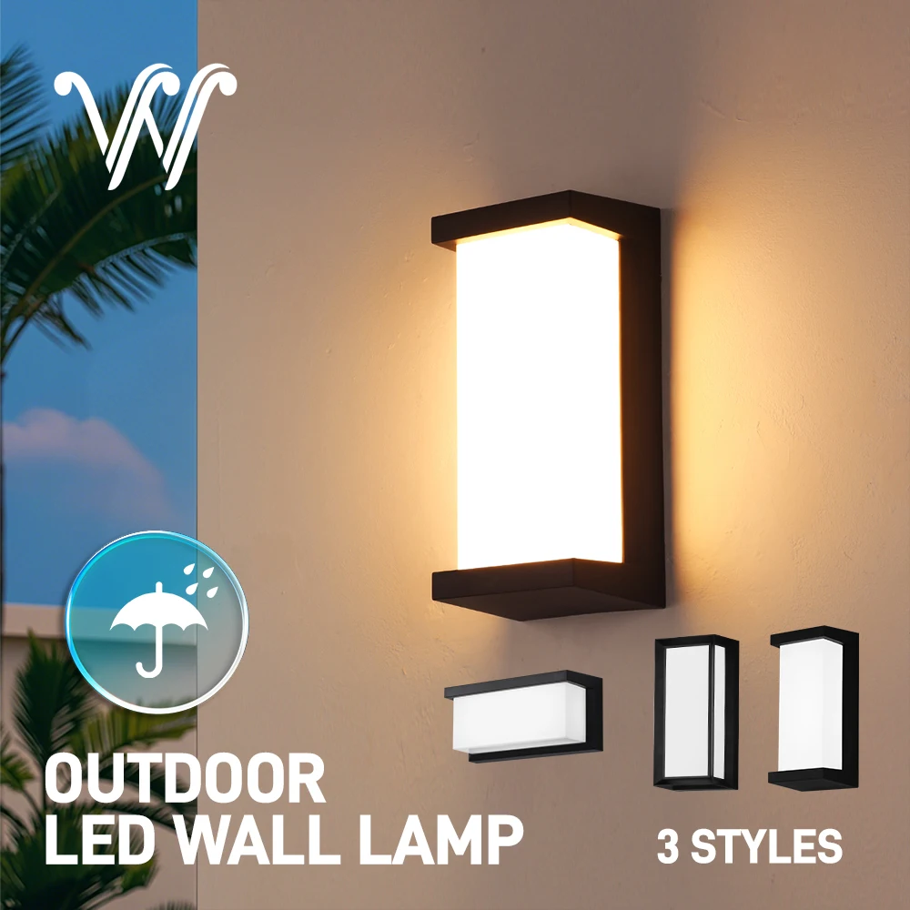 IP65 Waterproof Outdoor LED Wall Lamp 24W AC85-265V Exterior Wall Lighting Plastic Lamp Body Warm White Porch Light Garden Light