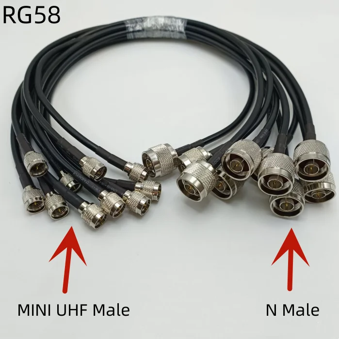 50-3 RG58 Kabel N Male Naar Mini Uhf Male Connector Rf Coaxiale Jumper Pigtail Kabel Voor Radio Antenne