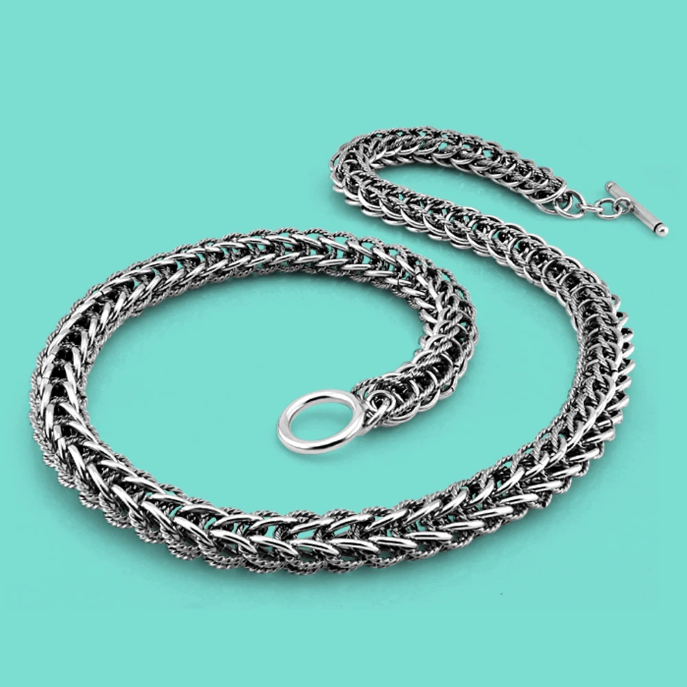 Vintage Style New Exquisite Chain Thai Silver Thick Necklace 925 Silver Domineering Temperament Man Jewelry Exquisite Process