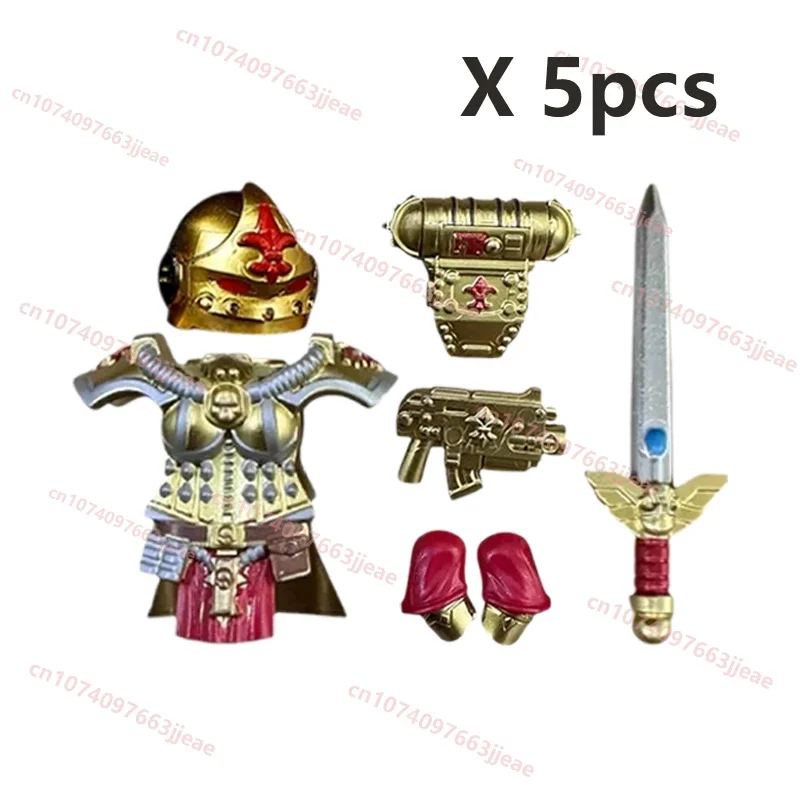 NEW Golden Warrior Girl Bricks Mecha Silvery Black Warrior Girls Soldier  Building Blocks Decor Model Doll Collcetion Toy Gift