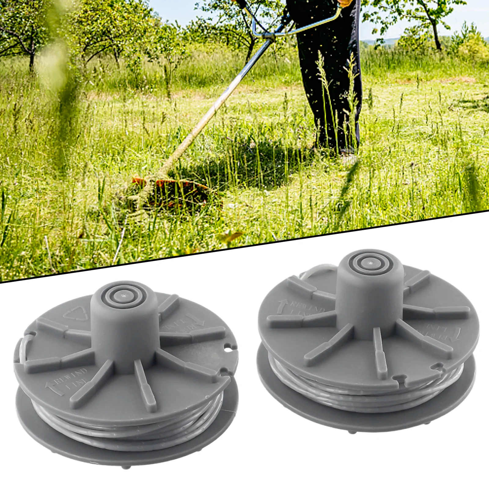 2Pcs Grass Trimmer Wire Spool For 05307-20/ 5307-20 Replacement SmallCut 300 SmallCut 350/23 EasyCut 400/25 1.65mm 6.1m