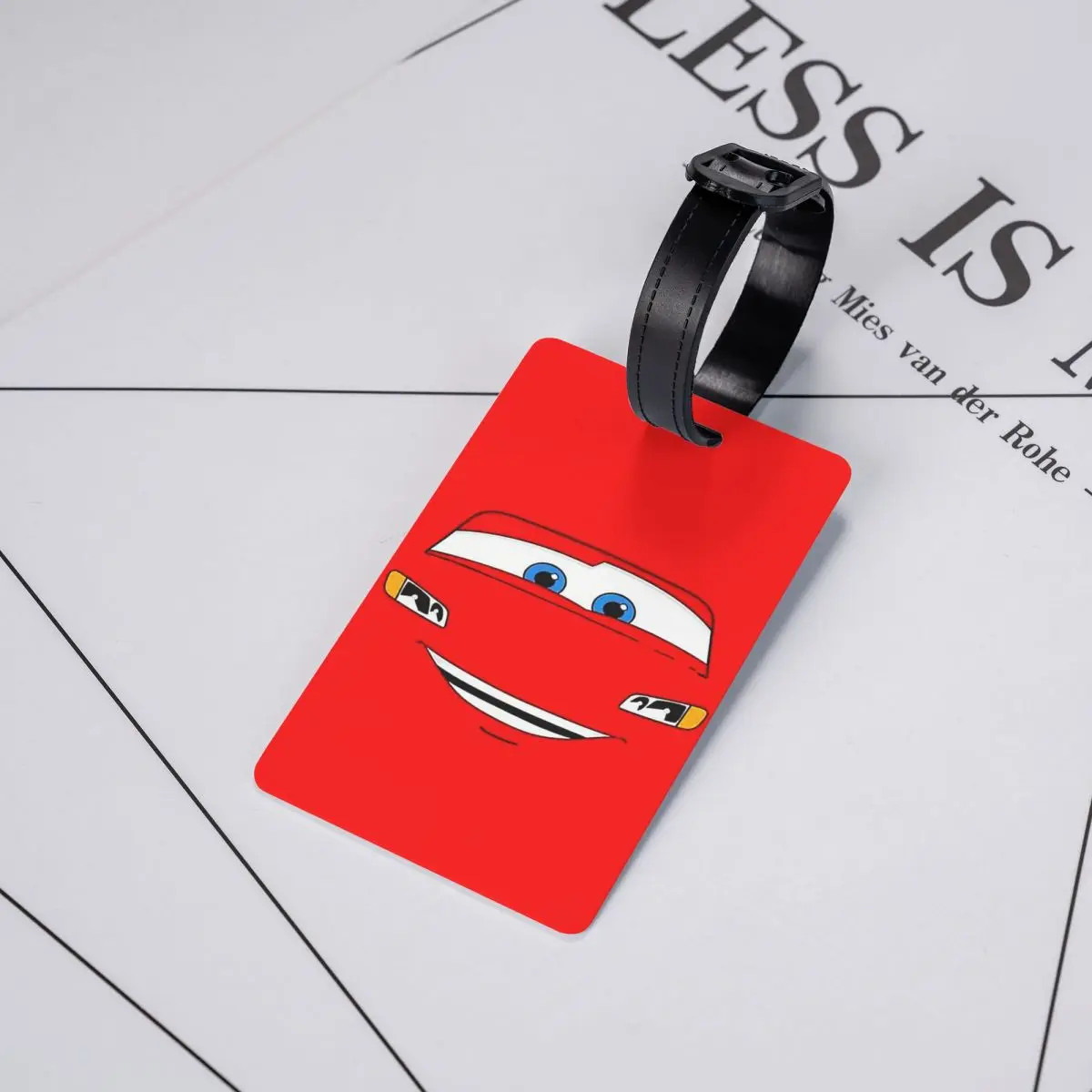 Etiqueta personalizada de dibujos animados Lightning Mcqueen Cars, equipaje para maletas, cubierta de privacidad, tarjeta de identificación con