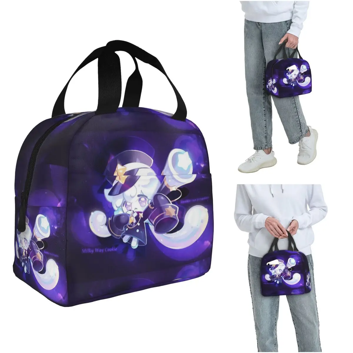 Milky Way Cookie Run Kingdom Game Insulated Lunch Bag for Women Children Portable Food Boxes Thermal Lunch Box Tote
