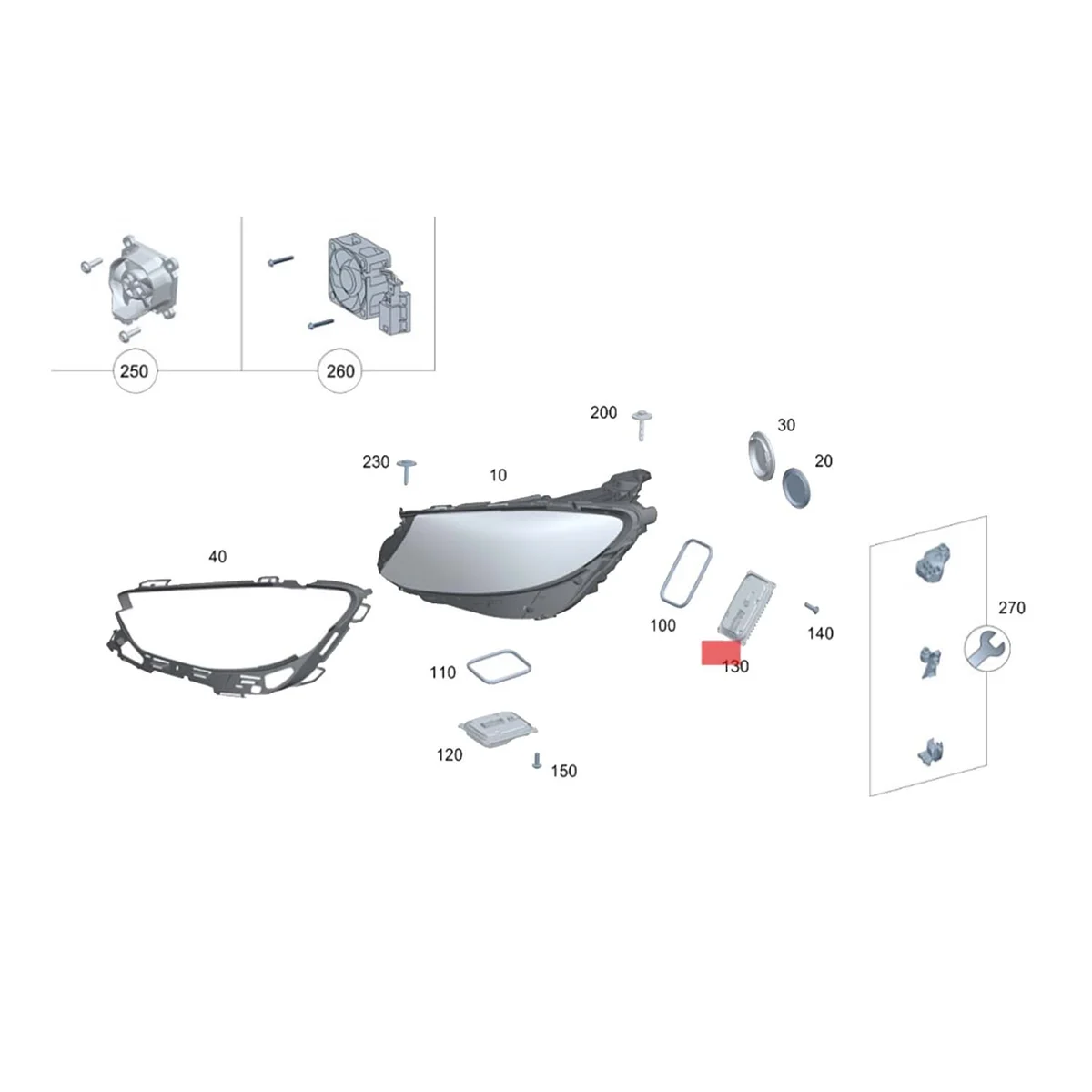 

A2139002434 Right LED Headlight Range Adjustment Control Unit Module for W213 C238 A 213 900 24