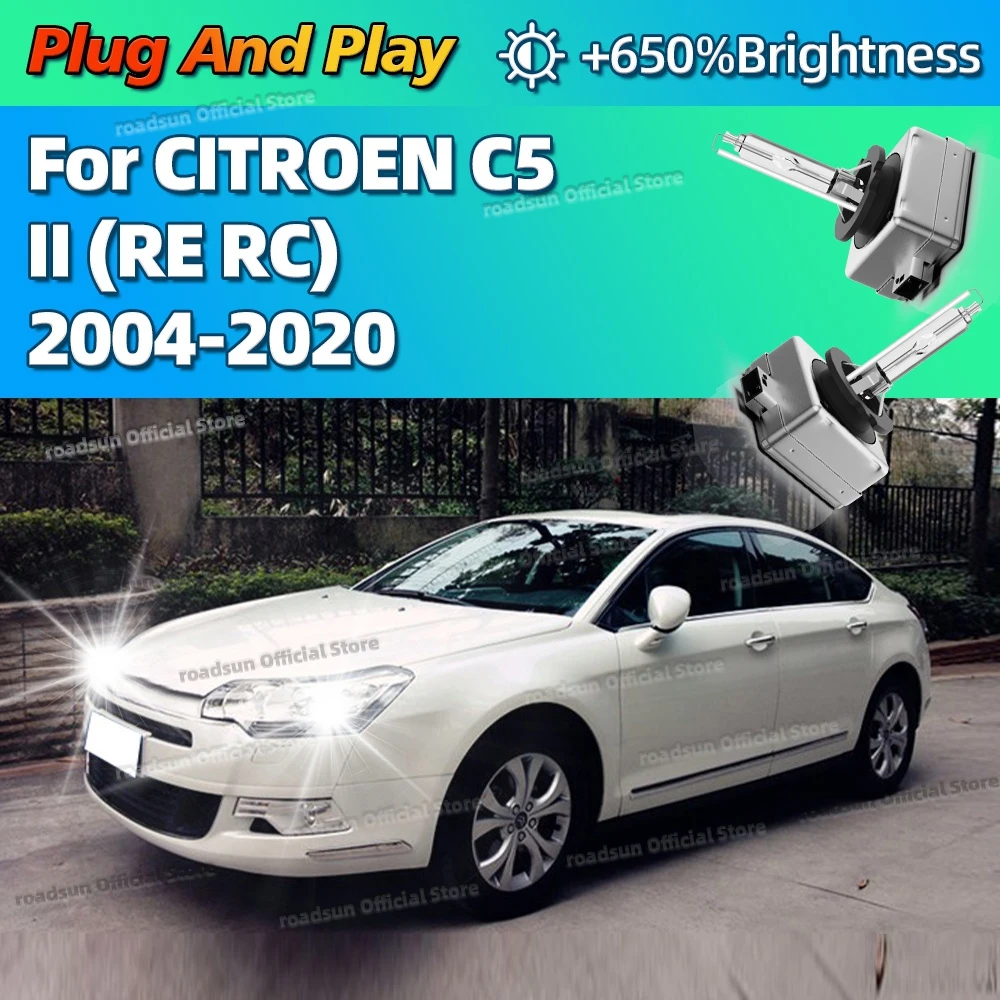 

Xenon 35W 6000K White Car HID Headlight Replace Light Bulbs For CITROEN C5 II RE RC 2004-2020 2010 2011 2012 2013 2014 2015