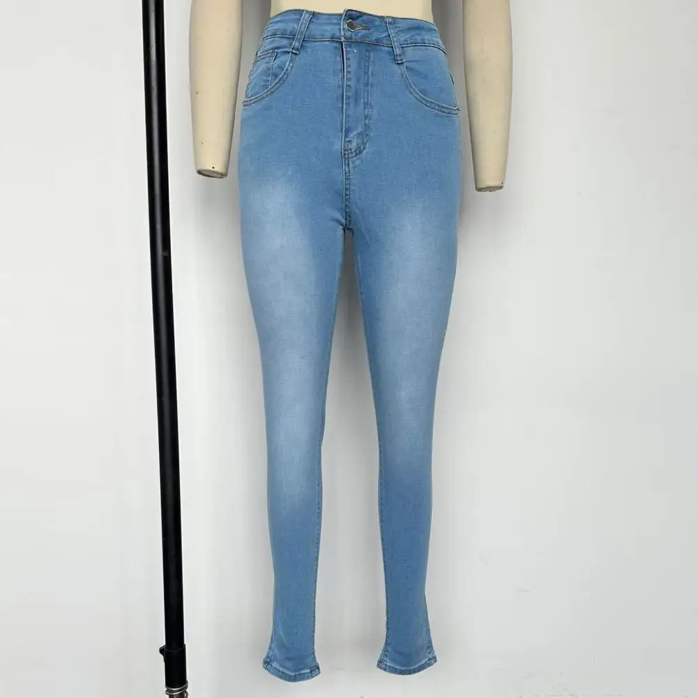 Jeans elásticos e skinny para mulheres, calças emagrecedoras para senhora, comprimento do tornozelo, cintura alta, cor gradiente, elevação de bumbum