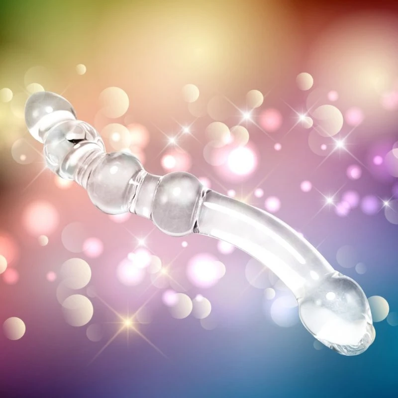 

20RF Crystal Bead Butt Plug Artificial Penis Prostate Massage Masturbate Sex Toy