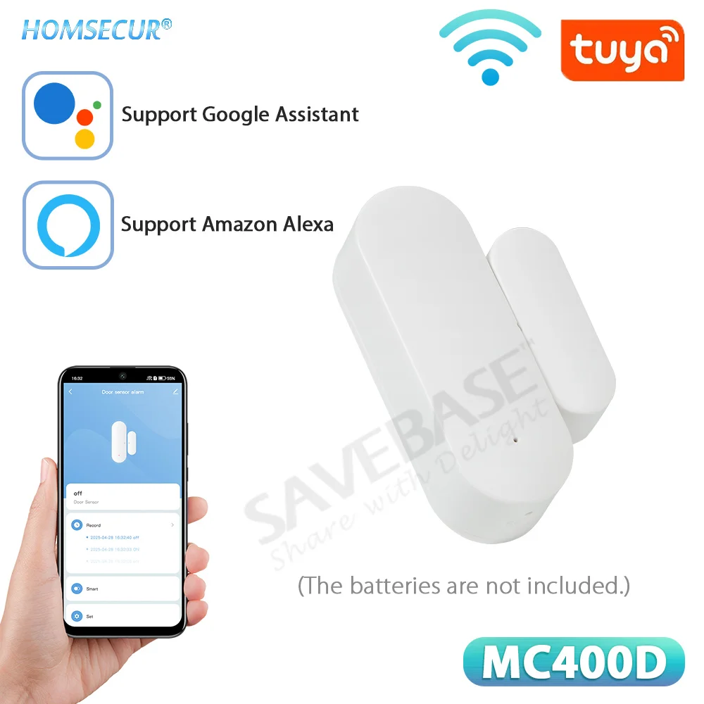 

2.4GHz Wireless WIFI Door/Window(Open or Close) Sensor Detector with Tuya APP Notification Low Power Warning for Home/Apartment
