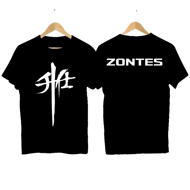 For Zontes G1 125 ZT125 G1 ZT125U ZT 125 U ZX New Combed Cotton Short Sleeve T-shirt Men's Round Neck Printed Logo T-shirt