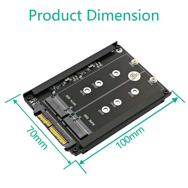 XB-SATA M. 2 SSD do U. Adapter 2 SFF-8639 Key B+ M na PCIe 3.0 NVMe SSD do konwersji dysków SSD w komputerach stacjonarnych, umożliwiający transfer danych.