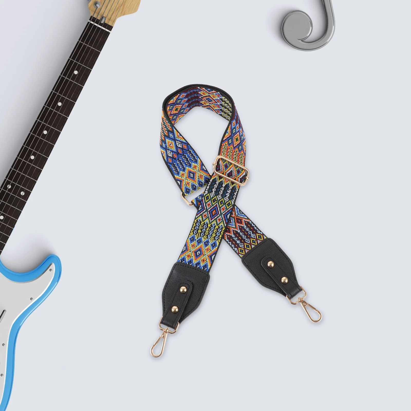 Banjo Strap Creative Embroidery Guitar Comfortable Belt Electric Handbag Accessory DIY Wide Webbing Canvas