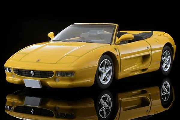 TOMICA TLV 1:64 F355 Spider Yellow alloy die cast car static model, boy collection toys for friends gifts, room decoration.